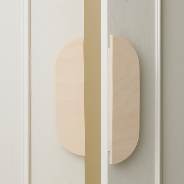 Half Oval Shaped Wooden Plywood Pull Handles