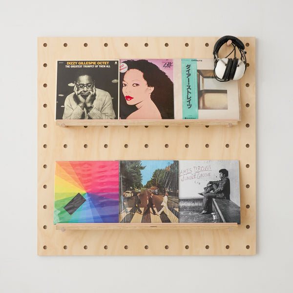 Pegboard with album display