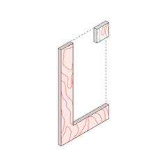 Clear plywood L-Shaped Fill Strips