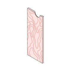 Clear Plywood Door with Half Moon Cut