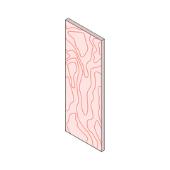 Clear Plywood Door with No Handle