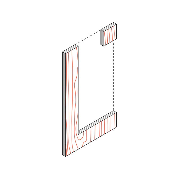Veneer on Ply L-shaped fill strips