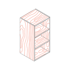 Veneer on Ply Open Box Shelf
