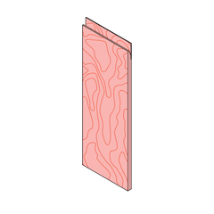 Painted Plywood Door with V-Pull Handle