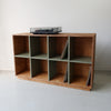 Side View Plywood Vinyl Storage in Olive Division in Cognac Outer Color
