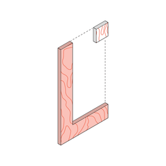 Painted plywood L-Shaped Fill Strips