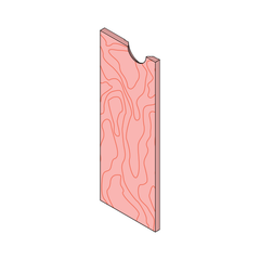 Painted Plywood Door with Half Moon Cut