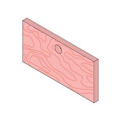 Painted plywood Drawer Front with Hole Handle