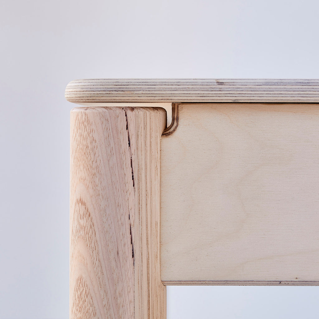 Close-Up View of a Natural Coloured Wooden Table