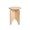 Front View of a Natural Coloured Birch Plywood Stool in White Background