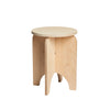 Side View of a Natural Coloured Birch Plywood Stool in White Background