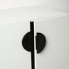 Slightly Opened Cabinet with Medium-Sized Plywood Round Handle Half Moon in Black 