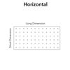 Drawing of a Horizontal Pegboard with the Short Long Dimension and Long Dimension Texts