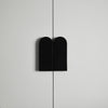 Black Rectangular Wooden Plywood Pull Handle with a Rounded Top