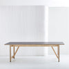 Side View of a Long Team Table with Ultra Matt Finish and Plywood Base in a White Painted Room