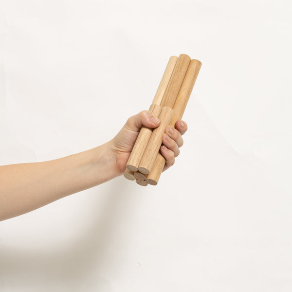 Hand Holding a Bunch of 220mm Pegboard Pegs